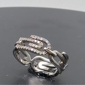 GENUINE DIAMOND .25 ct Paperclip Ring